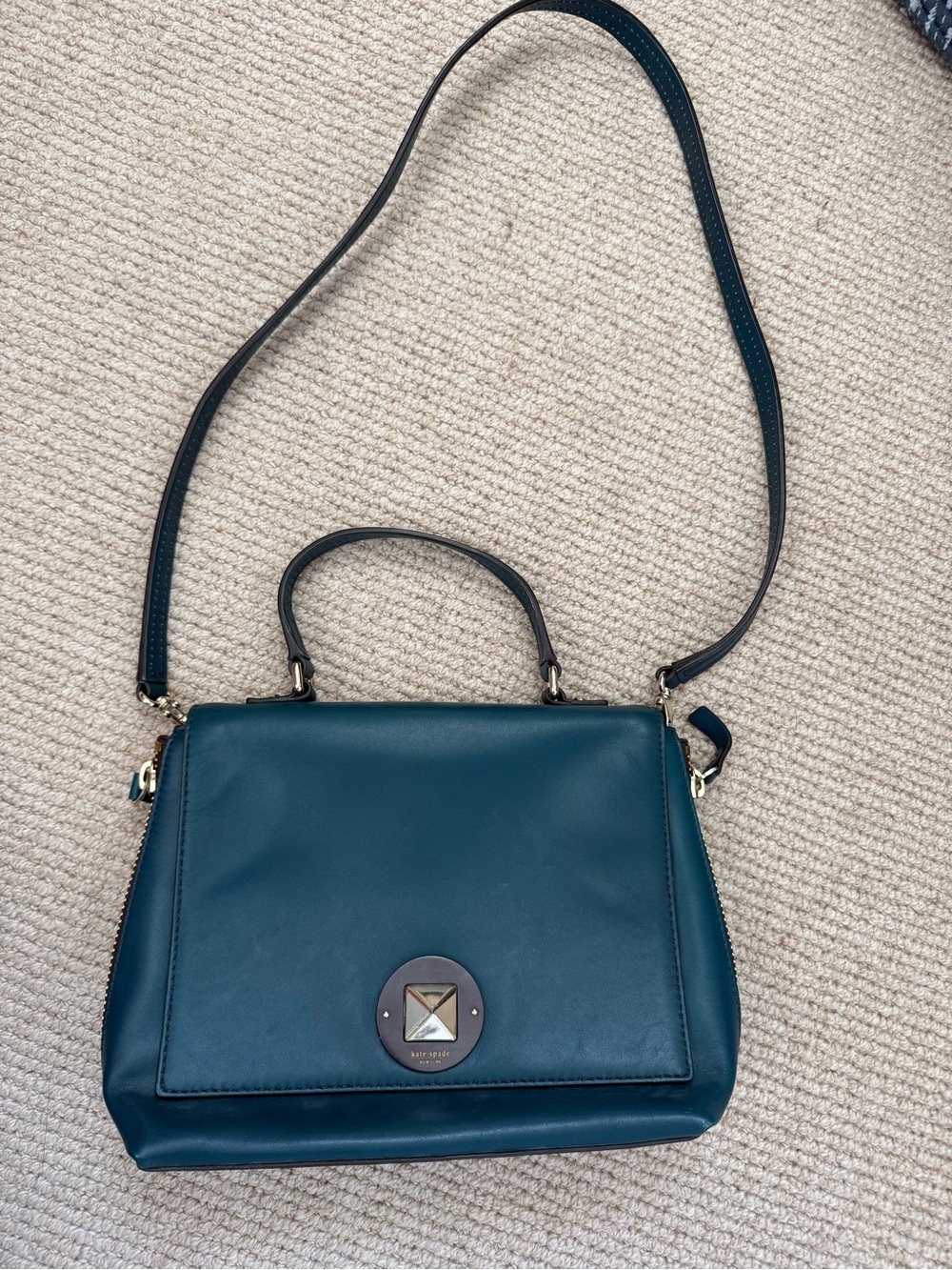 kate spade Teal Leather Top-Handle Crossbody Bag